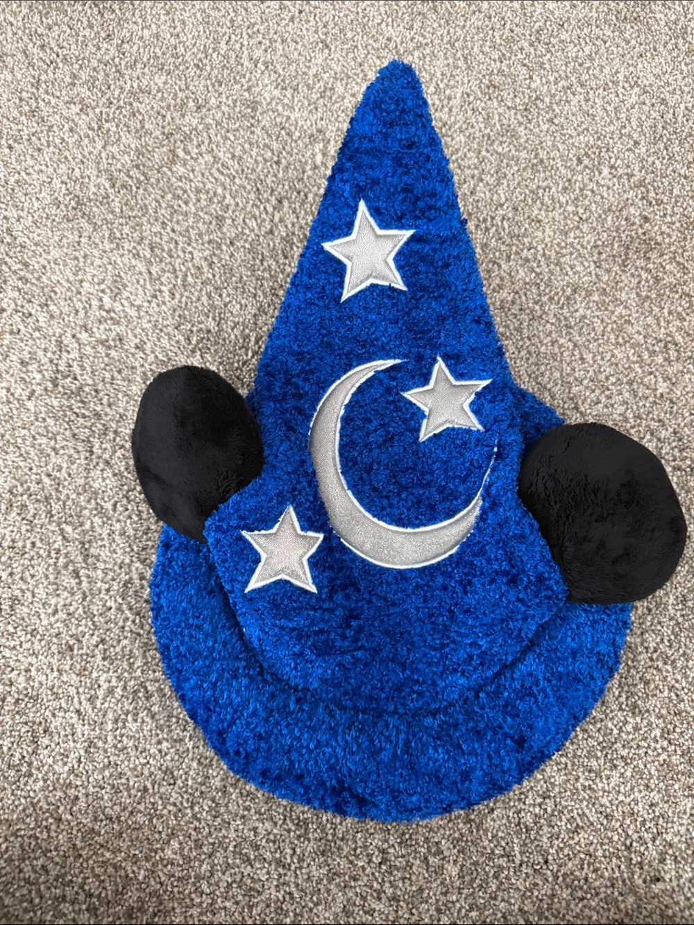 Disney Blue Sorcerer Mickey Ears Hat with Silver Stars and Moon